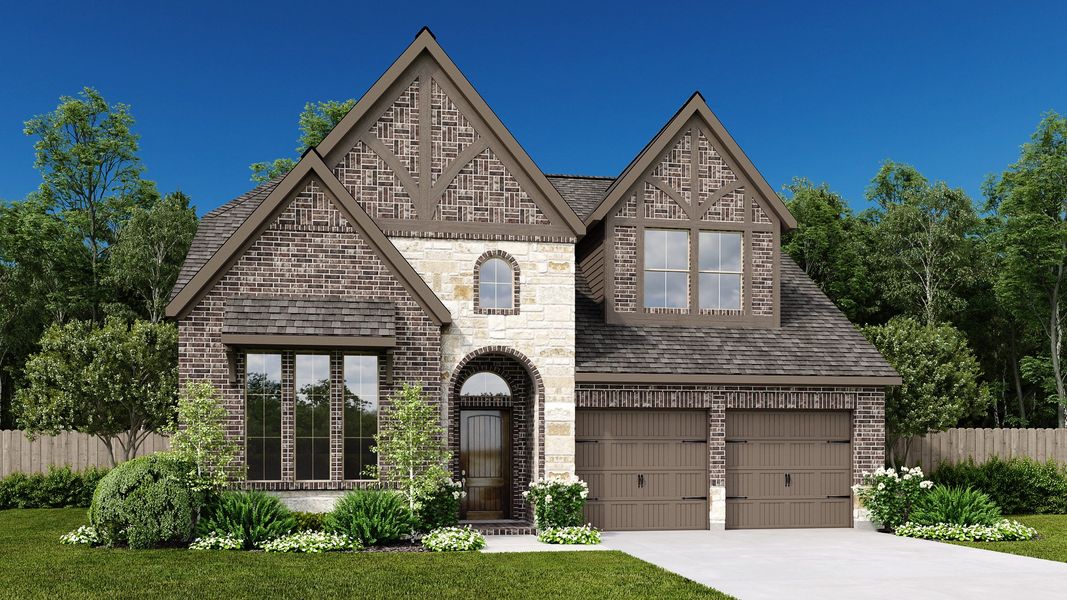 Front exterior of a home in the Parkside on the River community, located in Georgetown, TX (Image 5).