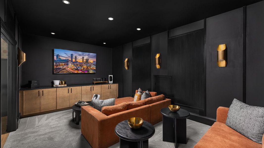 Media room perfect for a cozy movie night at home