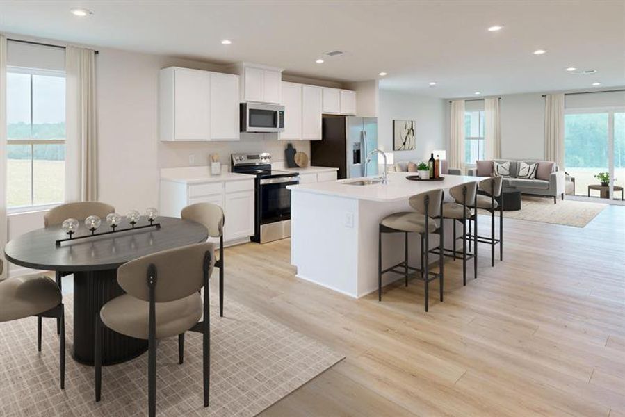 Thoughtfully designed kitchens offering customizable features and GE appliances.
