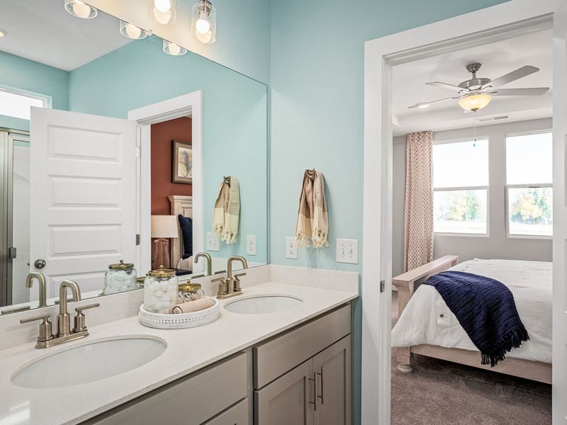 Furnished interior in a model home at Sage Farms in White House (Image 29).