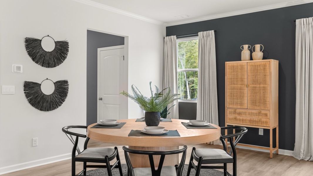 Furnished interior in a model home at Sheffield Highlands in Dallas (Image 19).