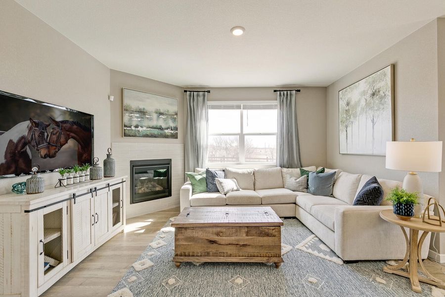 Furnished interior in a model home at Willow Springs Ranch in Monument (Image 5).