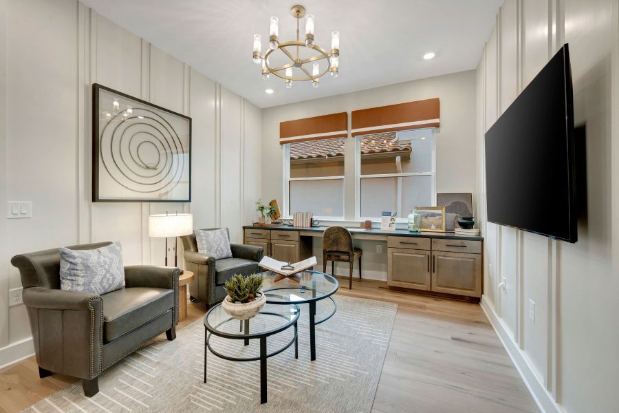 Furnished interior in a model home at Kissing Tree – Spruce Series in San Marcos (Image 6).