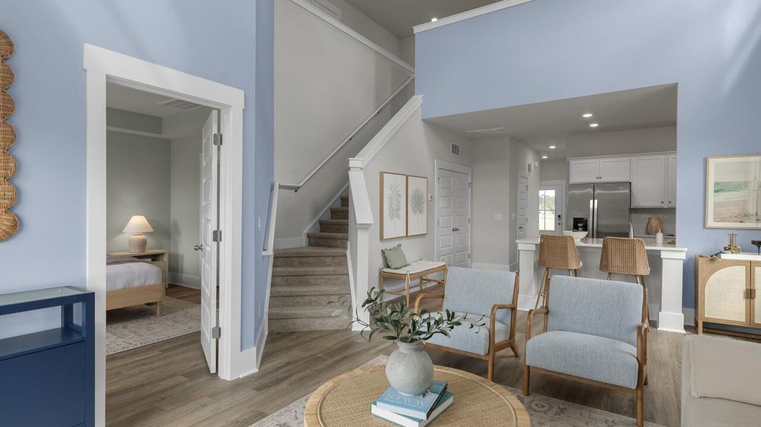 Furnished interior in a model home at The Palms at Indigo Preserve Townhomes in Leland (Image 23).