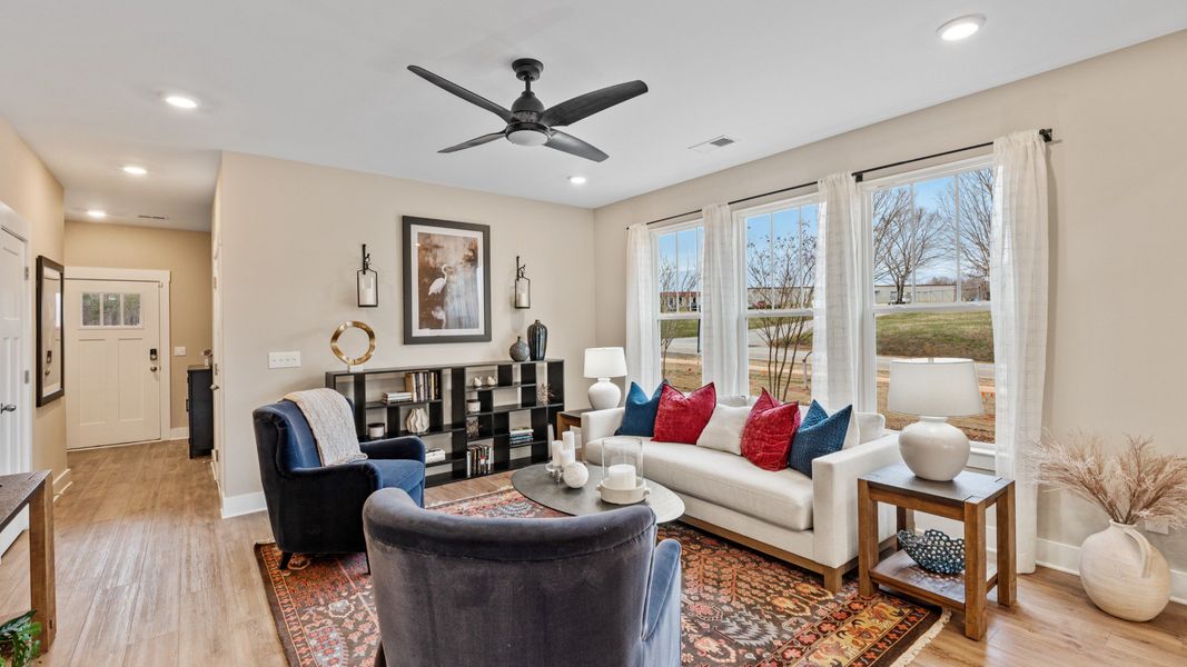 Furnished interior in a model home at Gresham Station in Simpsonville (Image 3).