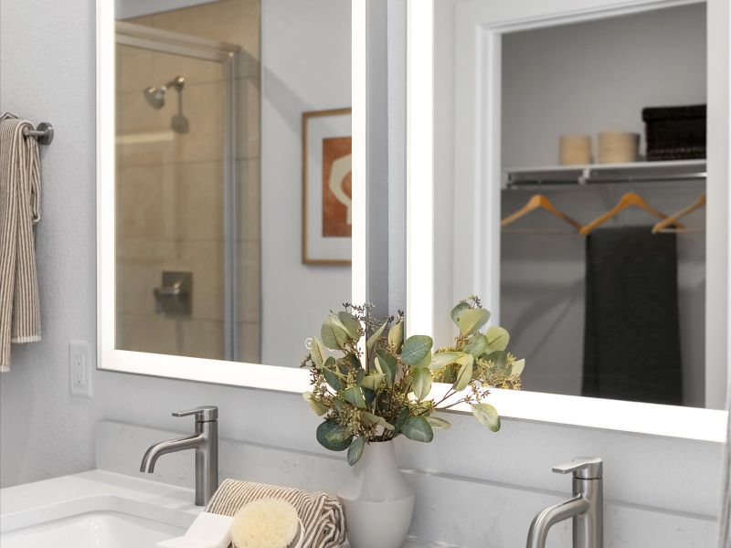 Furnished interior in a model home at Lyric at RidgeGate Townhomes in Lone Tree (Image 14).