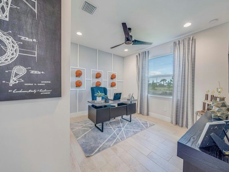 Furnished interior in a model home at High Pointe in Vero Beach (Image 65).