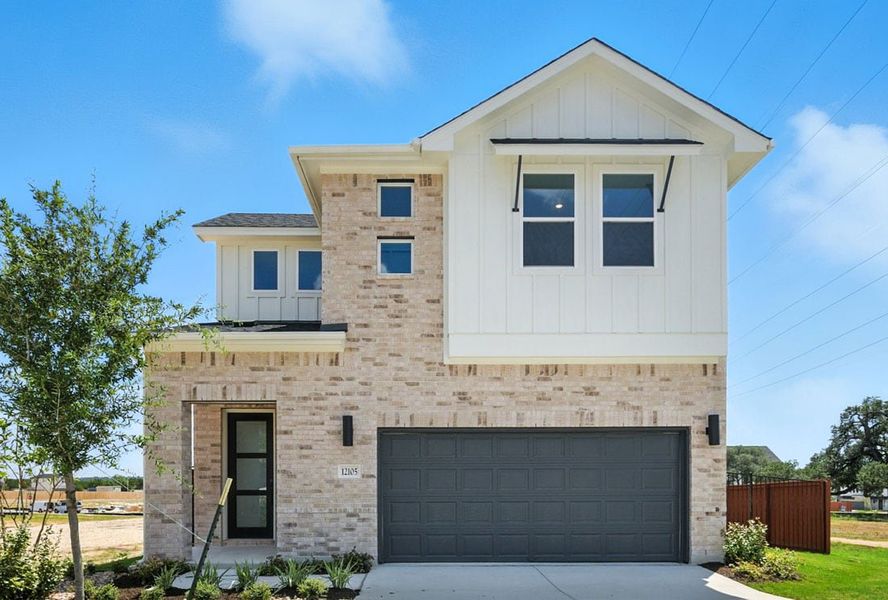 Front exterior of a home in the Saddle Ridge at Wildhorse Ranch community, located in Austin, TX (Image 4).
