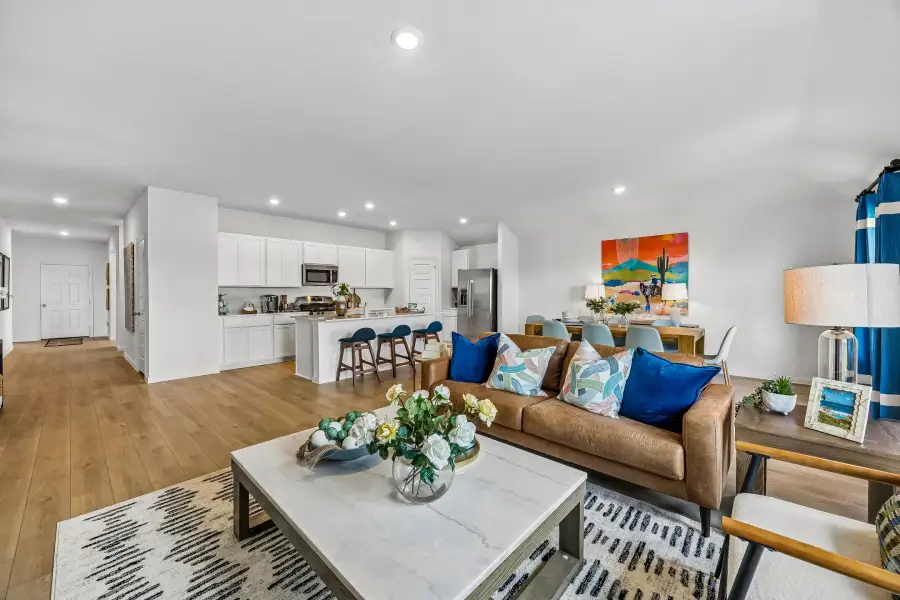 Furnished interior in a model home at The Canopies in Splendora (Image 7).