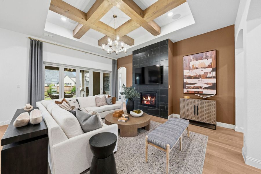 Furnished interior in a model home at Mustang Lakes in McKinney (Image 21).