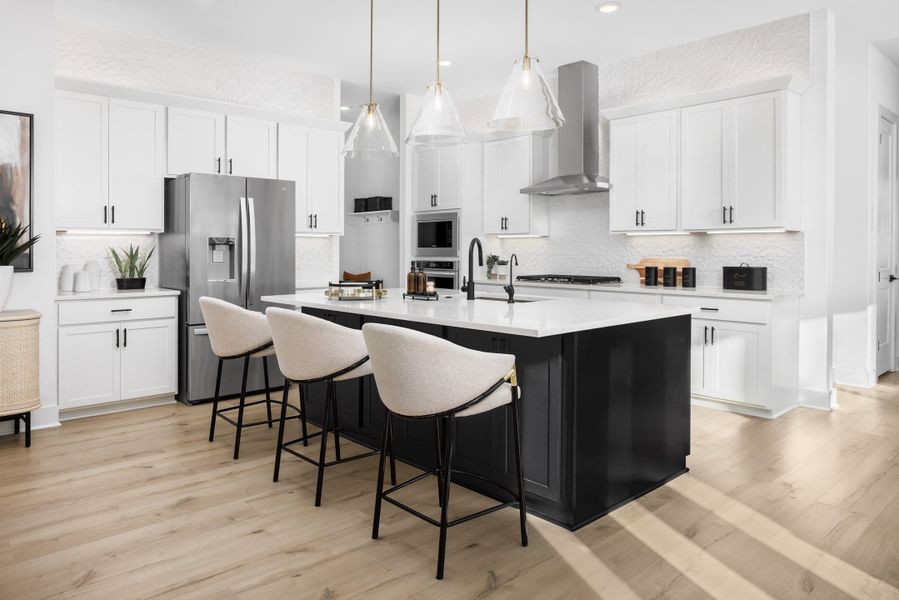 Furnished interior in a model home at The Grove at Blackhawk in Pflugerville (Image 8).