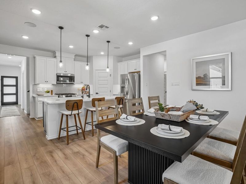 Furnished interior in a model home at Fairway Crossing in Converse (Image 7).