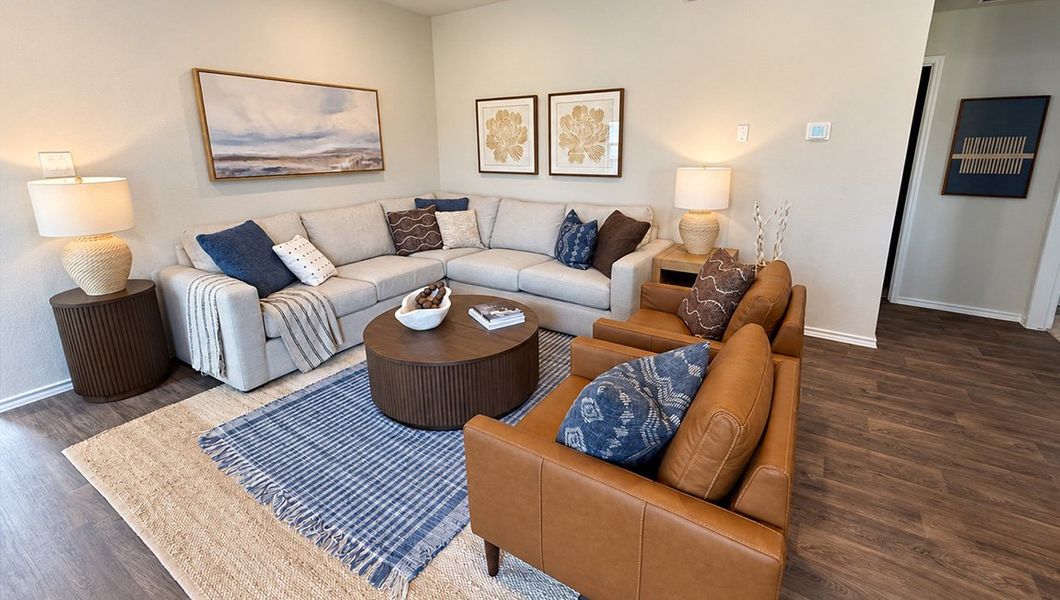 Furnished interior in a model home at Redbird Ranch in San Antonio (Image 54).