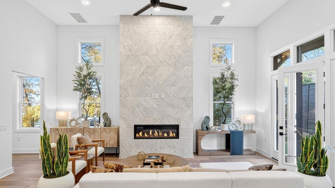 Furnished interior in a model home at The Park at Sunridge in Austin (Image 9).