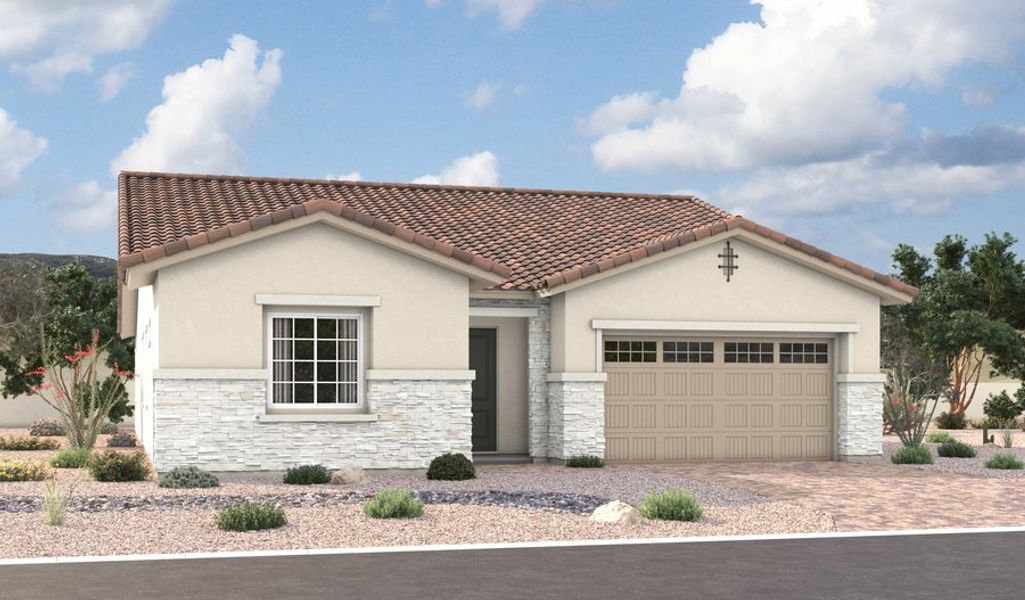 Front exterior of a home in the Portfolio at Bella Rosa community, located in Phoenix, AZ (Image 5).