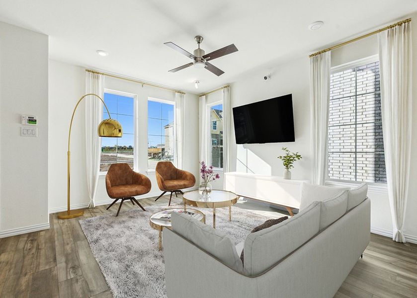 Furnished interior in a model home at Heritage Village in Haltom City (Image 9).