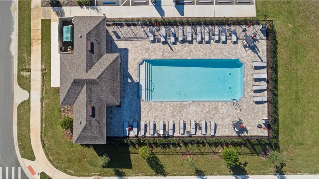 Swimming pool aerial view