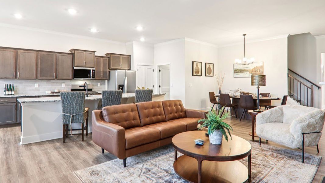 Furnished interior in a model home at Reserve at Tap Root Farms in Fletcher (Image 7).