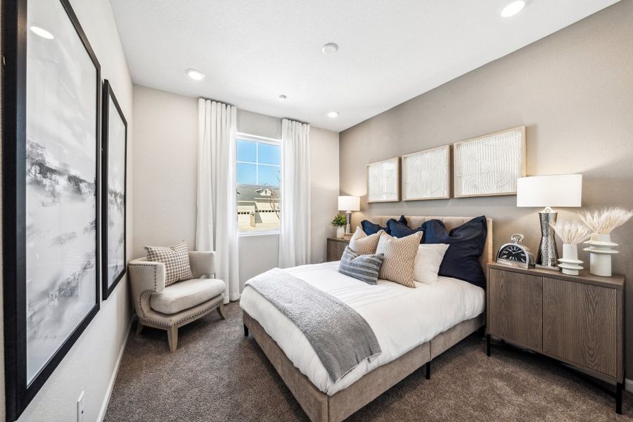 Furnished interior in a model home at The Aurora Highlands Landmark Collection in Aurora (Image 17).