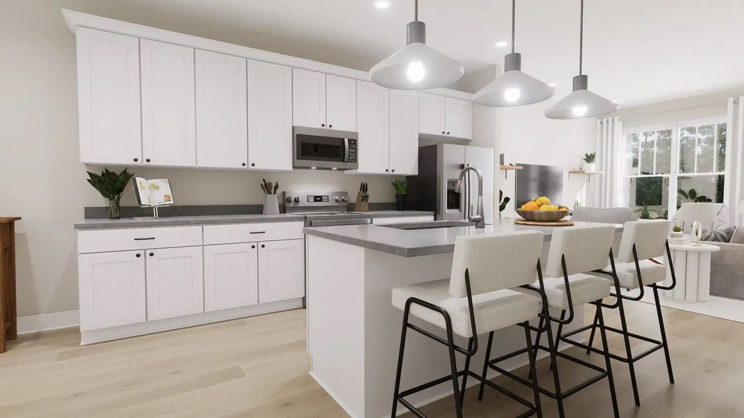 Furnished interior in a model home at Hamlin Meadows Townhomes in Winter Garden (Image 13). Furnished interior in a model home at Hamlin Meadows Townhomes in Winter Garden (Image 13).