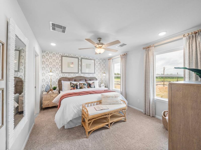 Furnished interior in a model home at Hill & Dale Ranch in Splendora (Image 12).