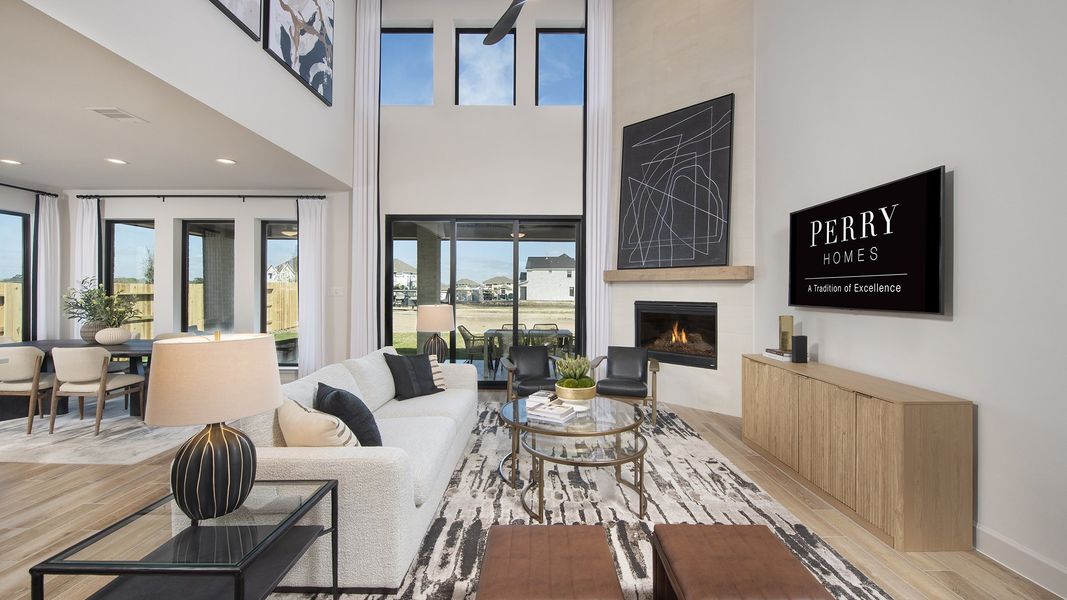 Furnished interior in a model home at Midline 55' in Houston (Image 7).