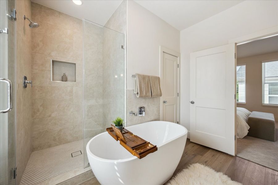 Furnished interior in a model home at Mansfield Reserve in Houston (Image 21).