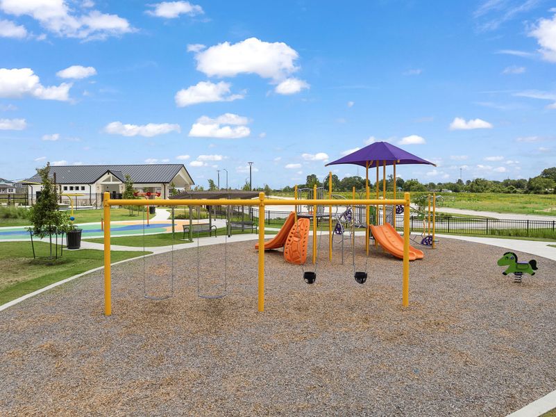 A playground with a slide and a slide.