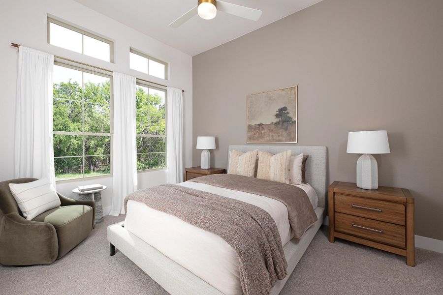 Furnished interior in a model home at Willow Springs in Buda (Image 9).