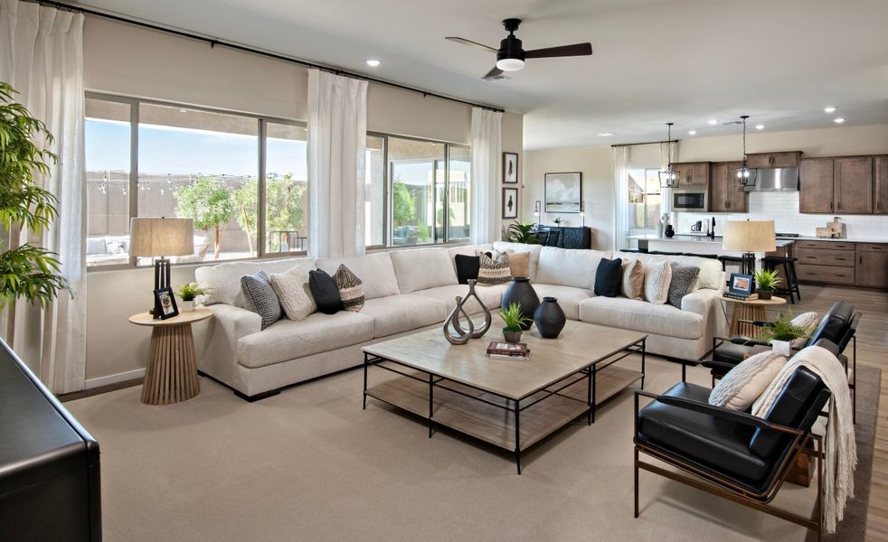 Furnished interior in a model home at Estates at Rancho Mirage in Maricopa (Image 5). Furnished interior in a model home at Estates at Rancho Mirage in Maricopa (Image 5).