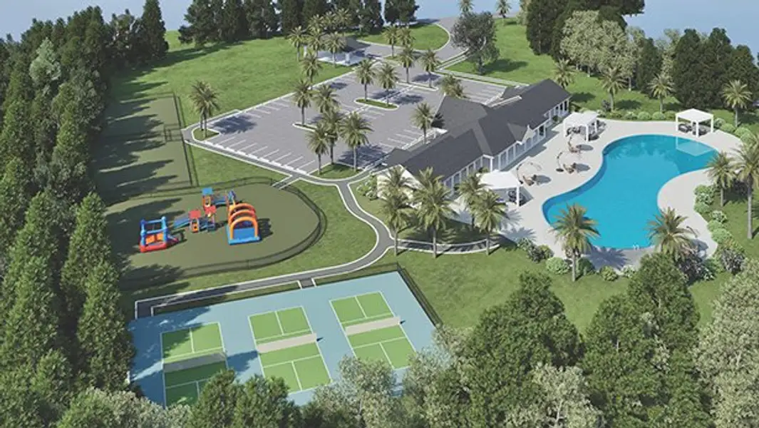 Aerial view of the Somerset Bay community in Spring Hill, FL, showing layout and nearby surroundings (Image 9).