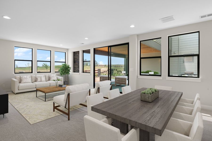 Furnished interior in a model home at The Fairways at RainDance in Windsor (Image 11).