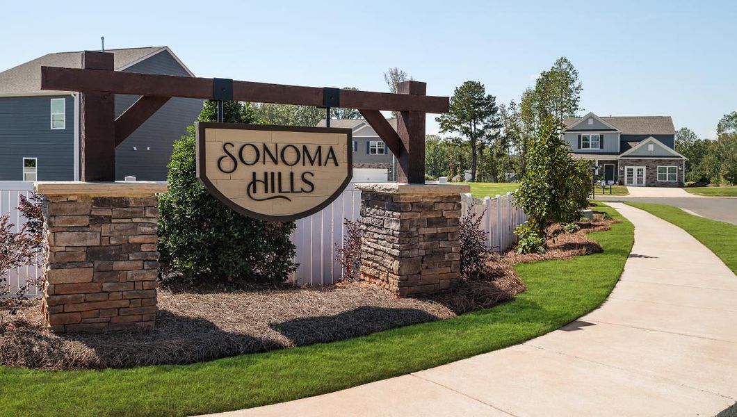 Entrance to the Sonoma Hills community in Charlotte, NC, featuring signage and landscaping (Image 8).