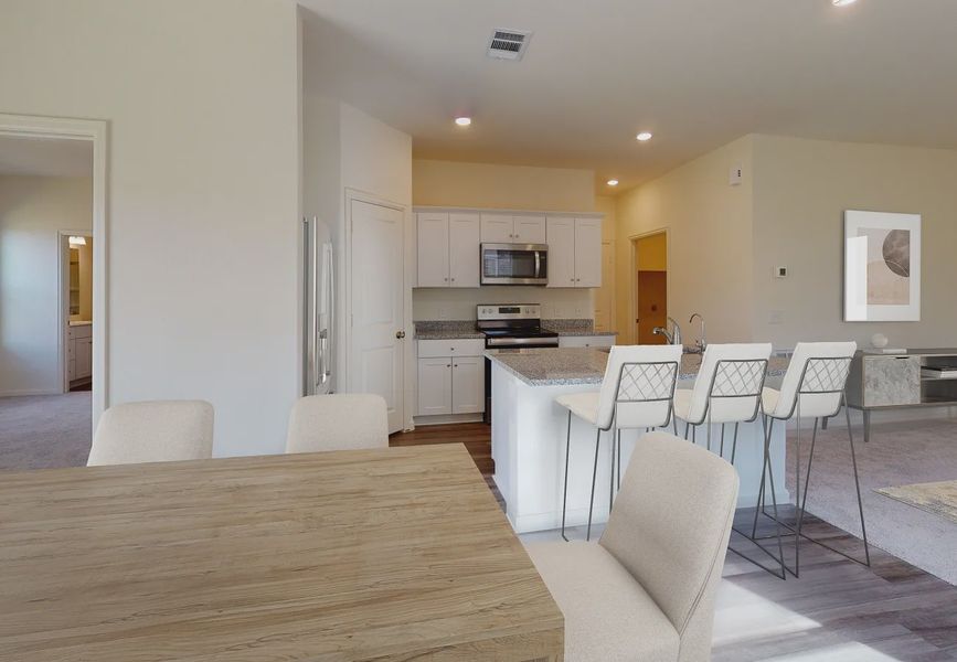 Furnished interior in a model home at Cordova Trails in Seguin (Image 3).