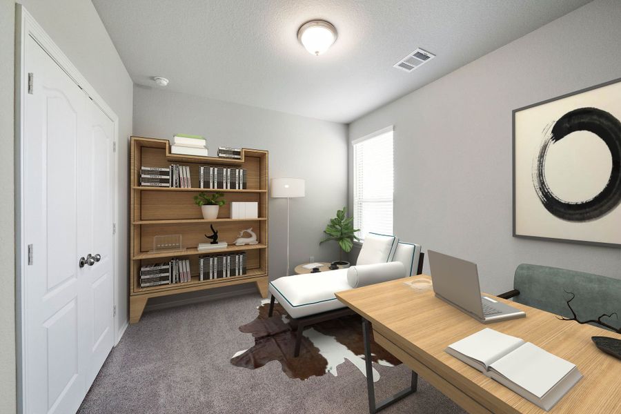 A living room with a laptop.