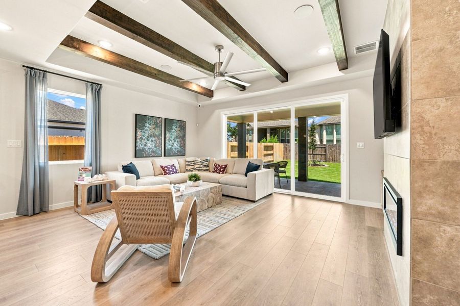 Furnished interior in a model home at La Cima in San Marcos (Image 37).