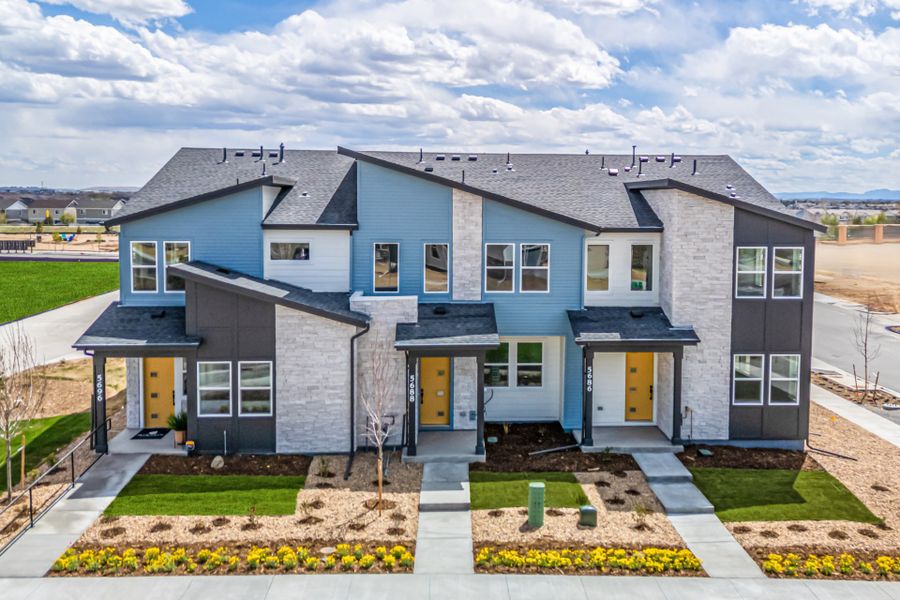 Front exterior of a home in the Painted Prairie community, located in Aurora, CO (Image 3).