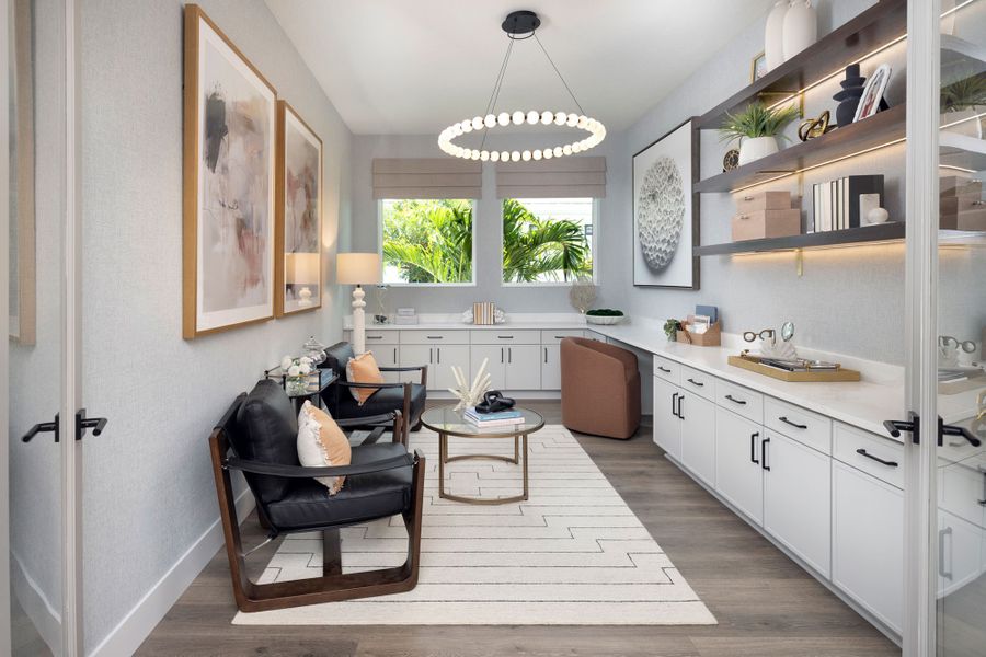 Furnished interior in a model home at Palmera Wellen Park – Executive Series in Venice (Image 9).