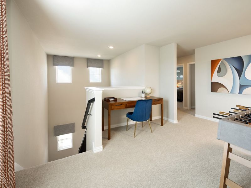 Furnished interior in a model home at Parks at Foster Crossing - Spring Series in Anna (Image 8). Furnished interior in a model home at Parks at Foster Crossing - Spring Series in Anna (Image 8).