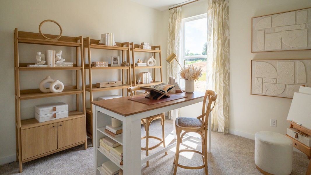 Bedroom space used as office space Bedroom space used as office space