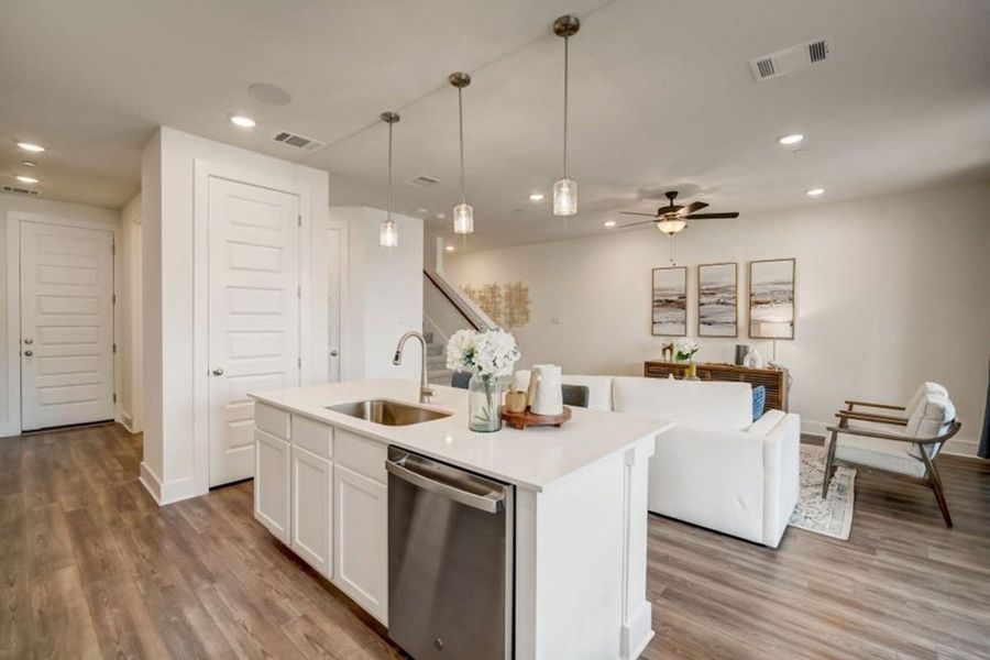 Furnished interior in a model home at Avery Centre in Round Rock (Image 52).