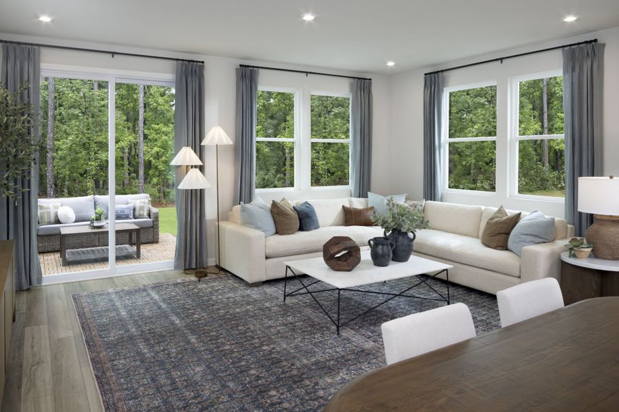 Furnished interior in a model home at The Townes at Westfall in Gastonia (Image 3).