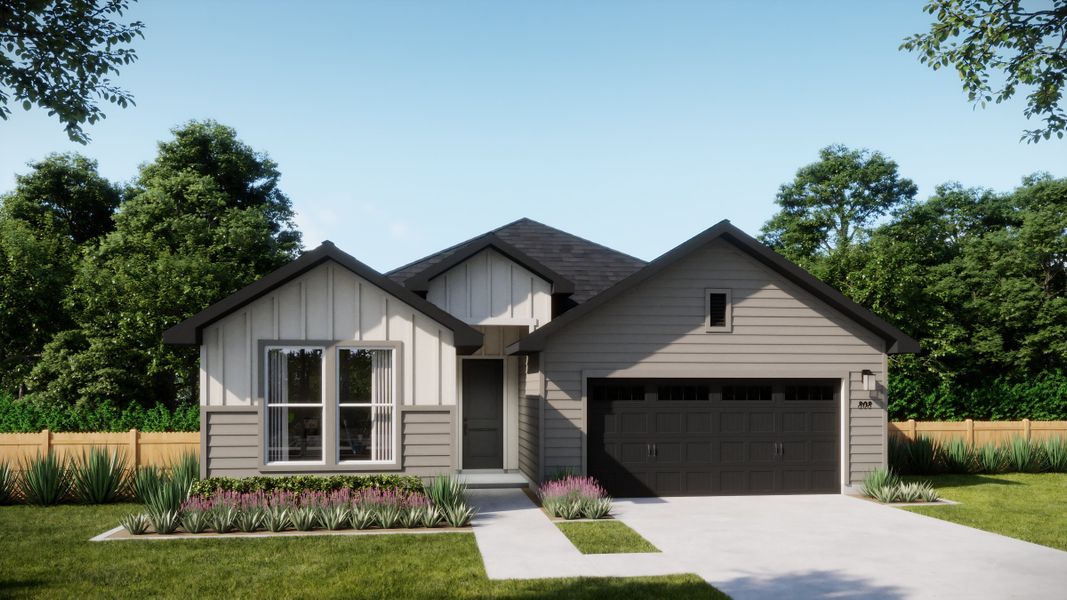 Front exterior of a home in the The Legacy Collection at Parkton Square community, located in Kyle, TX (Image 6).