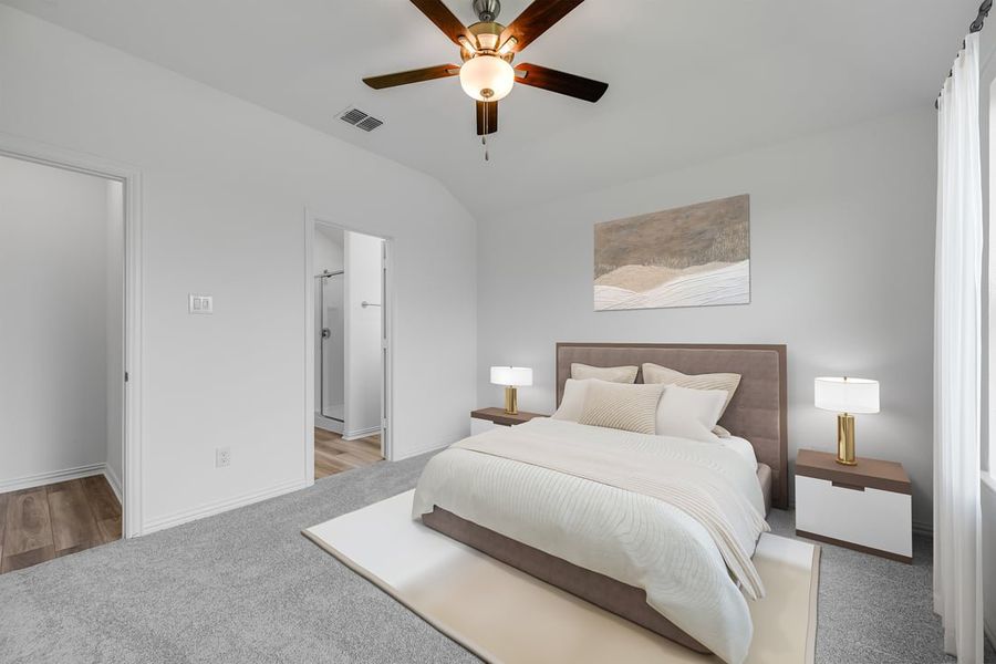 Furnished interior in a model home at River Ridge in Crandall (Image 44).