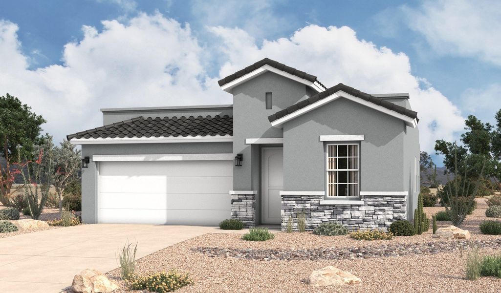 Front exterior of a home in the Paseo Del Este community, located in El Paso, TX (Image 14).