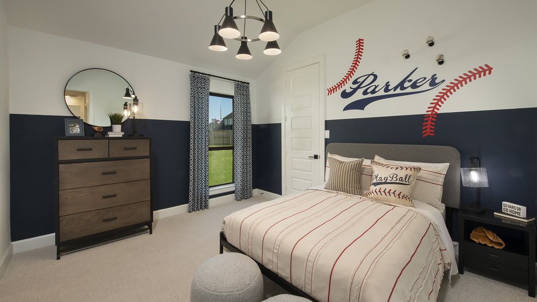 Furnished interior in a model home at Cane Island 80' in Katy (Image 19).