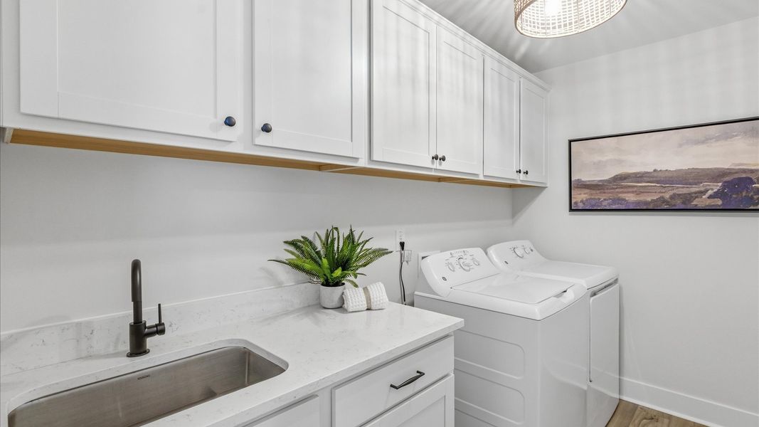 Furnished interior in a model home at Weavers Pointe in Zebulon (Image 21).