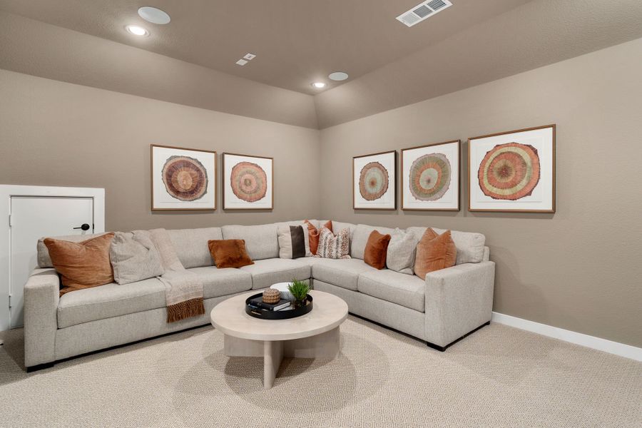 Plan 1687 North Sky 65s Media Room Photo by American Legend Homes