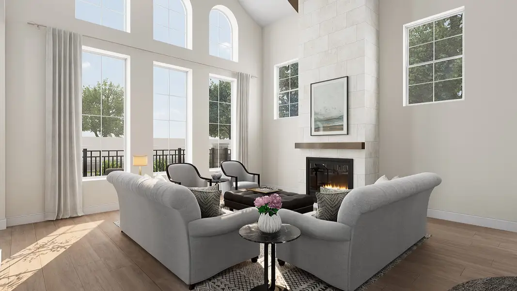 Furnished interior in a model home at The Garden Homes at Swan Lake Estates in Dallas (Image 4).