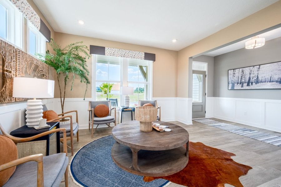 Furnished interior in a model home at Breakfast Point East in Panama City Beach (Image 47).
